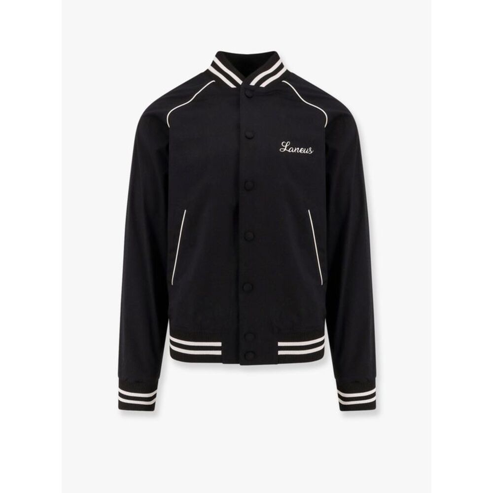Laneus Men Shiny Cotton Bomber With Laneus Embroidery